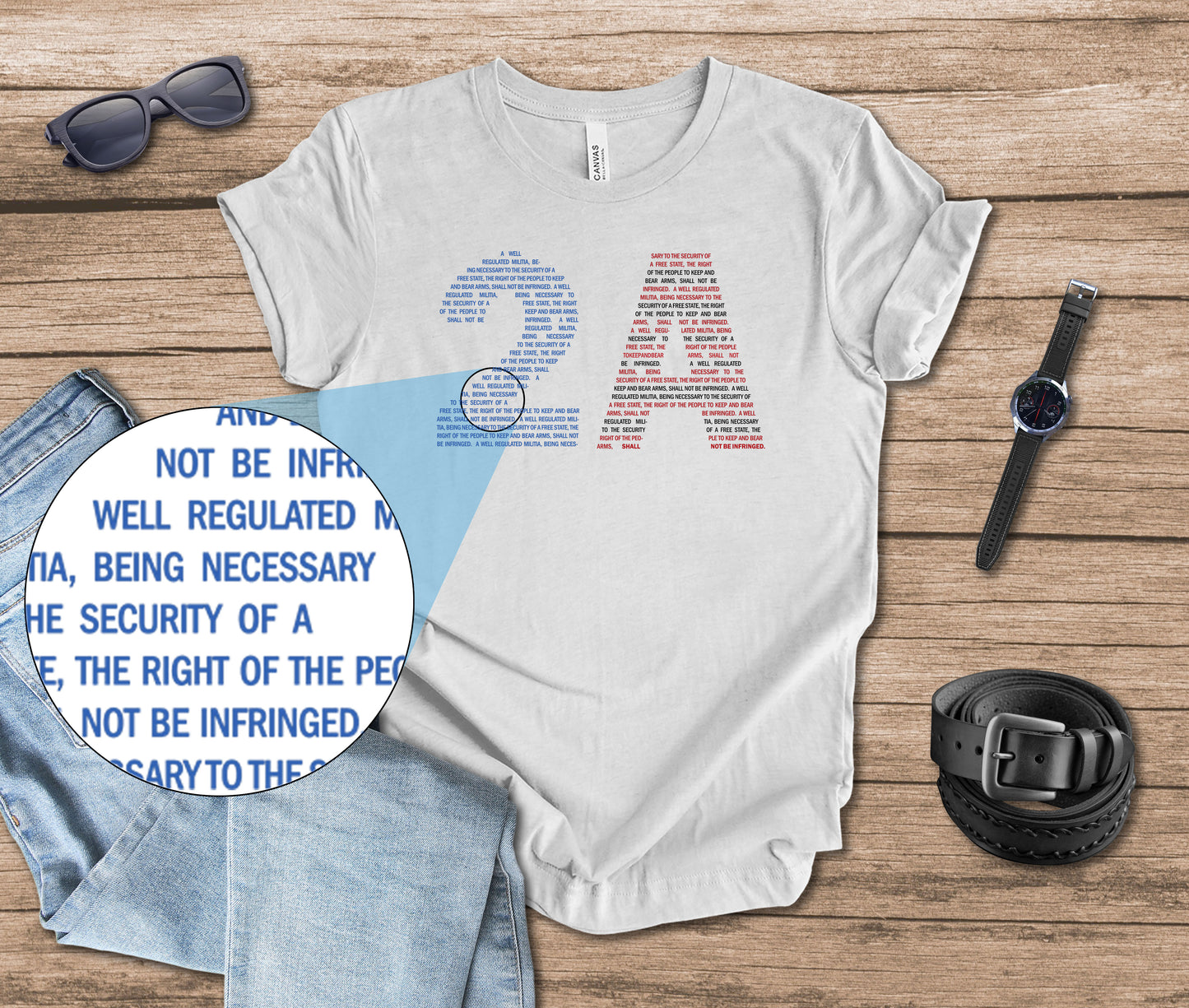 2A Second Amendment Text T-shirt