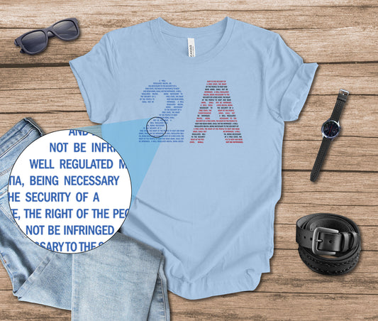 2A Second Amendment Text T-shirt