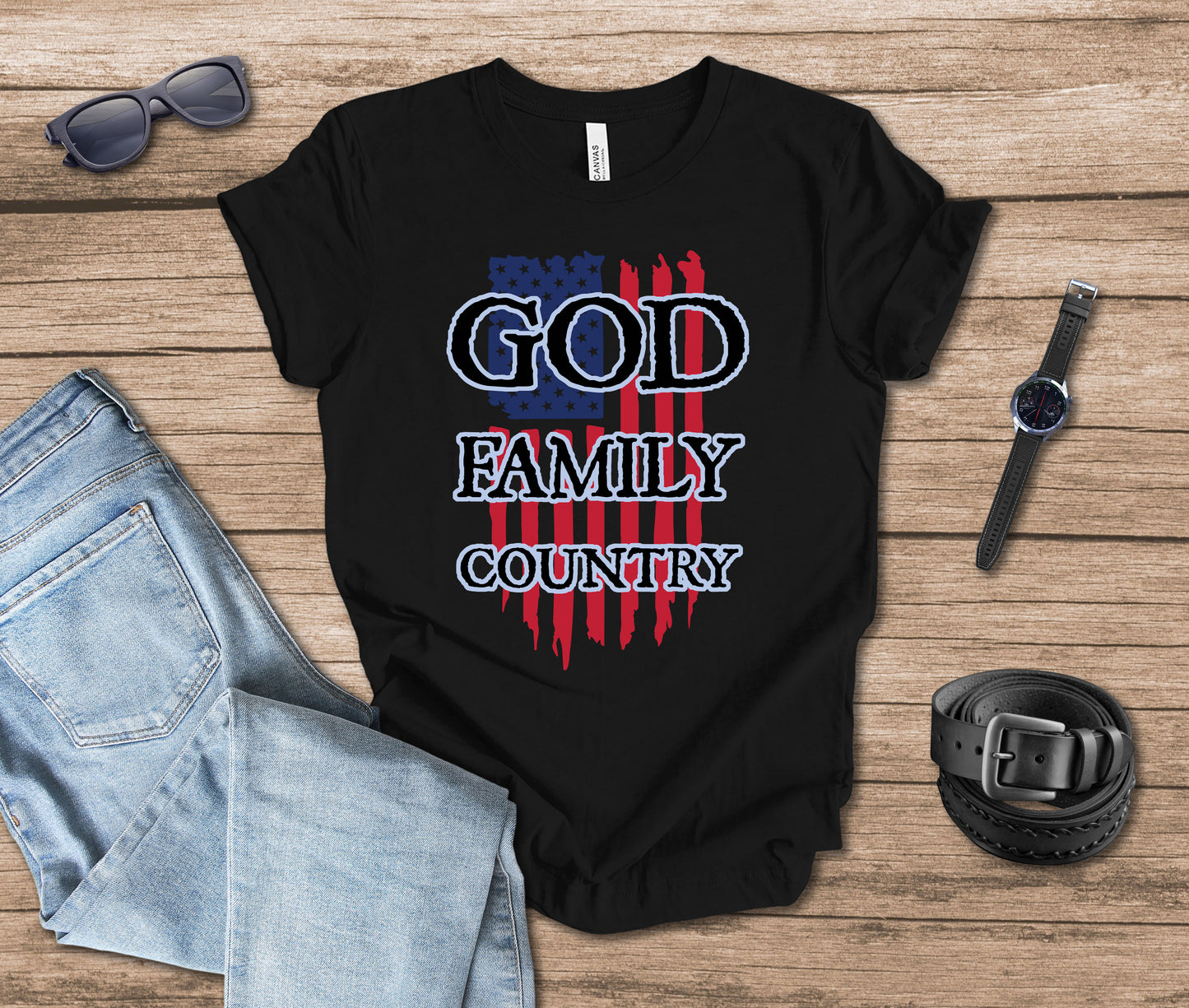 God Family Country Color T-shirt