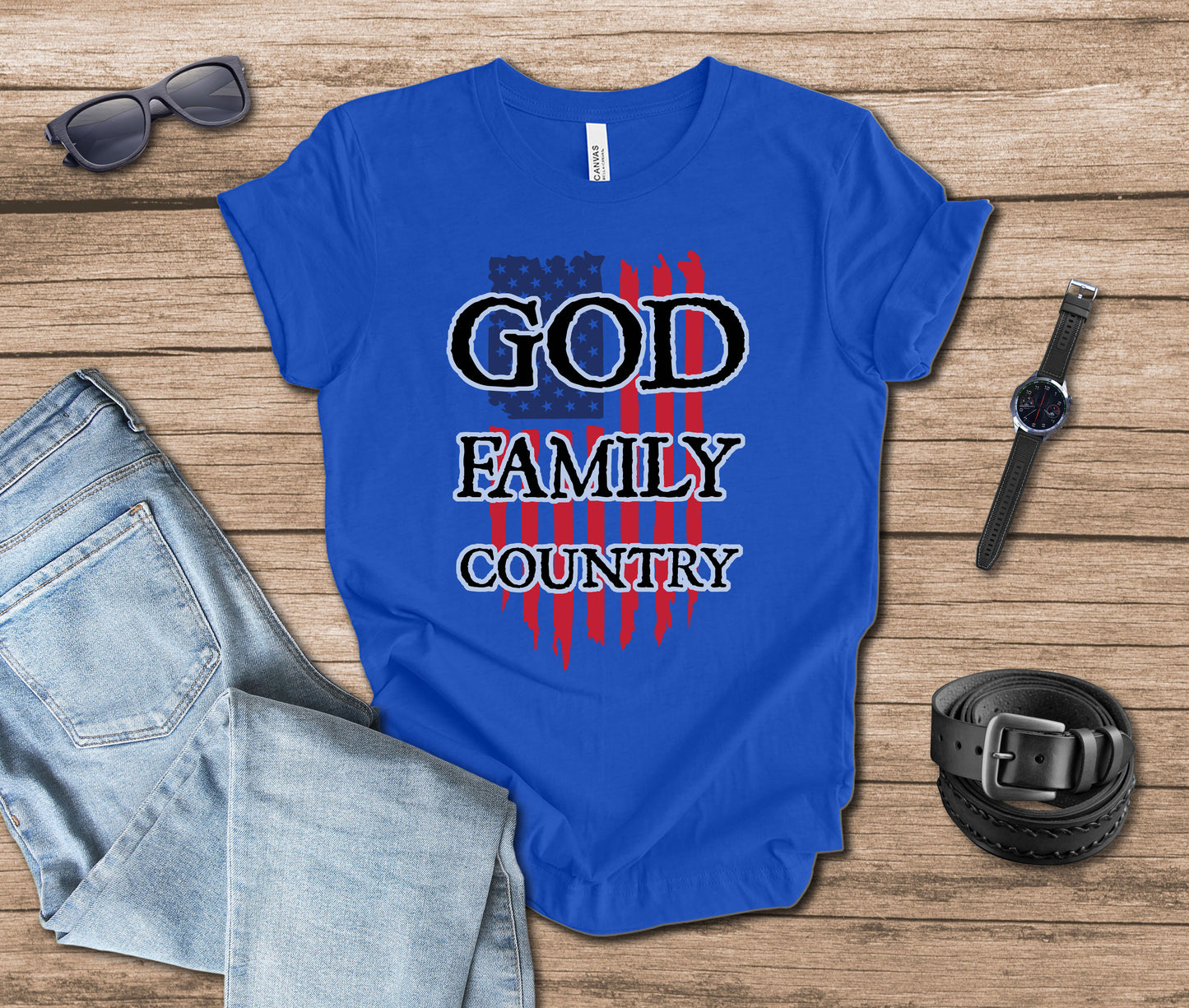 God Family Country Color T-shirt