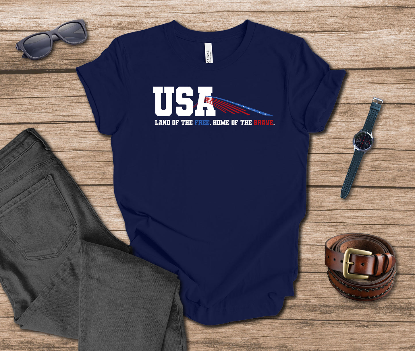 USA - Land of the Free, Home of the Brave T-shirt