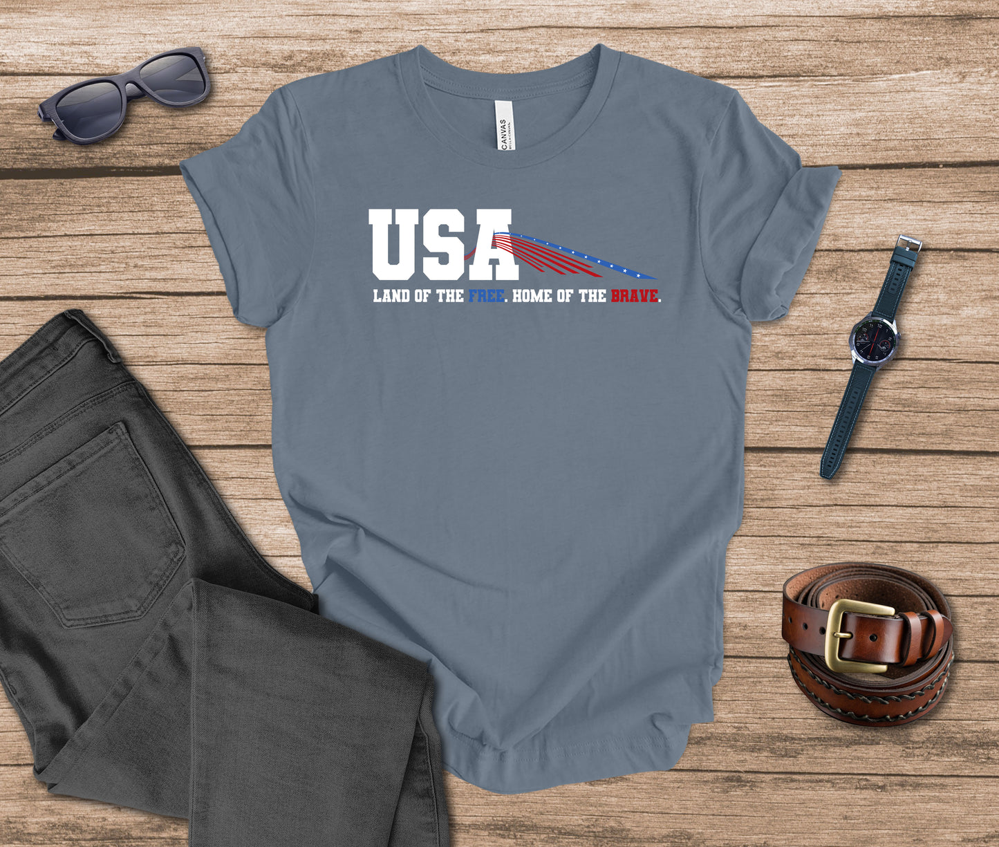 USA - Land of the Free, Home of the Brave T-shirt