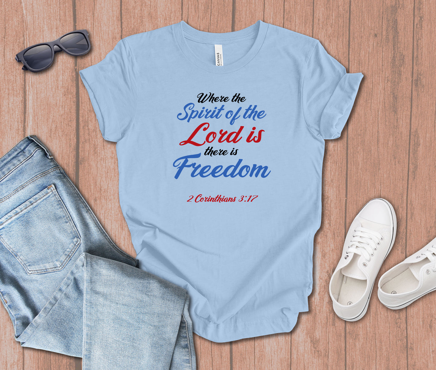 Where the Spirit of the Lord is There is Freedom Script T-shirt