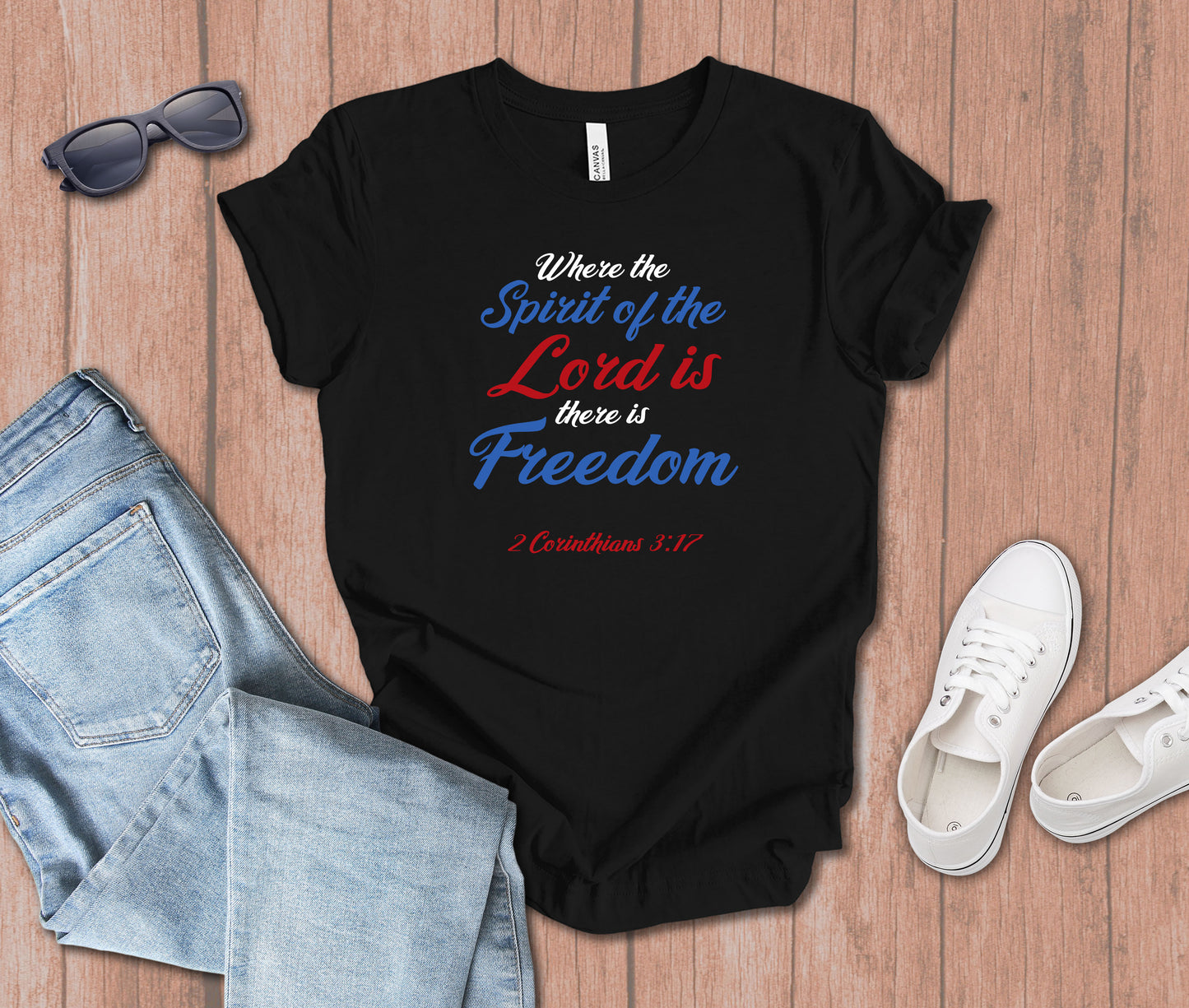 Where the Spirit of the Lord is There is Freedom Script T-shirt