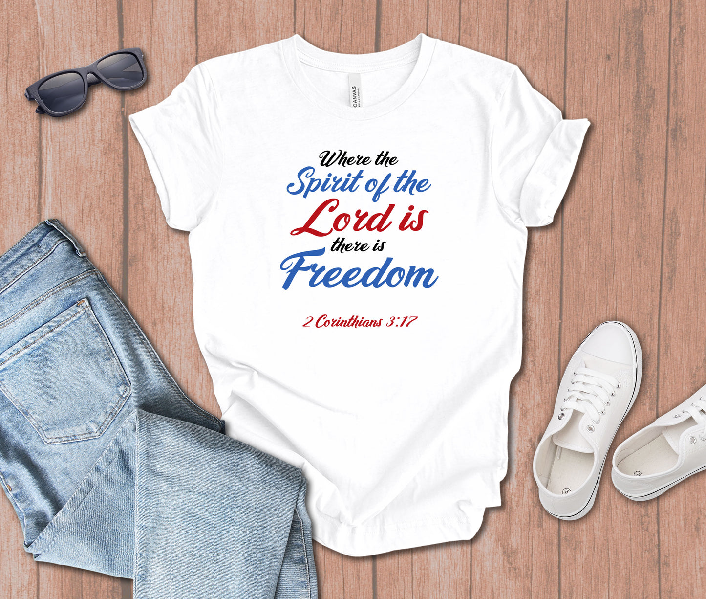 Where the Spirit of the Lord is There is Freedom Script T-shirt