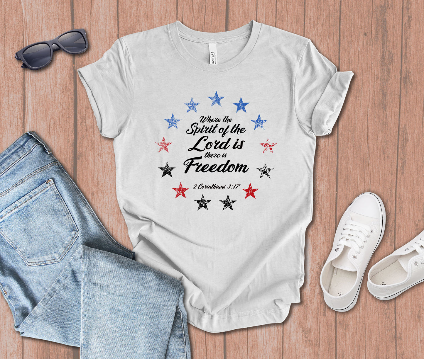 Where the Spirit of the Lord is There is Freedom Stars T-shirt