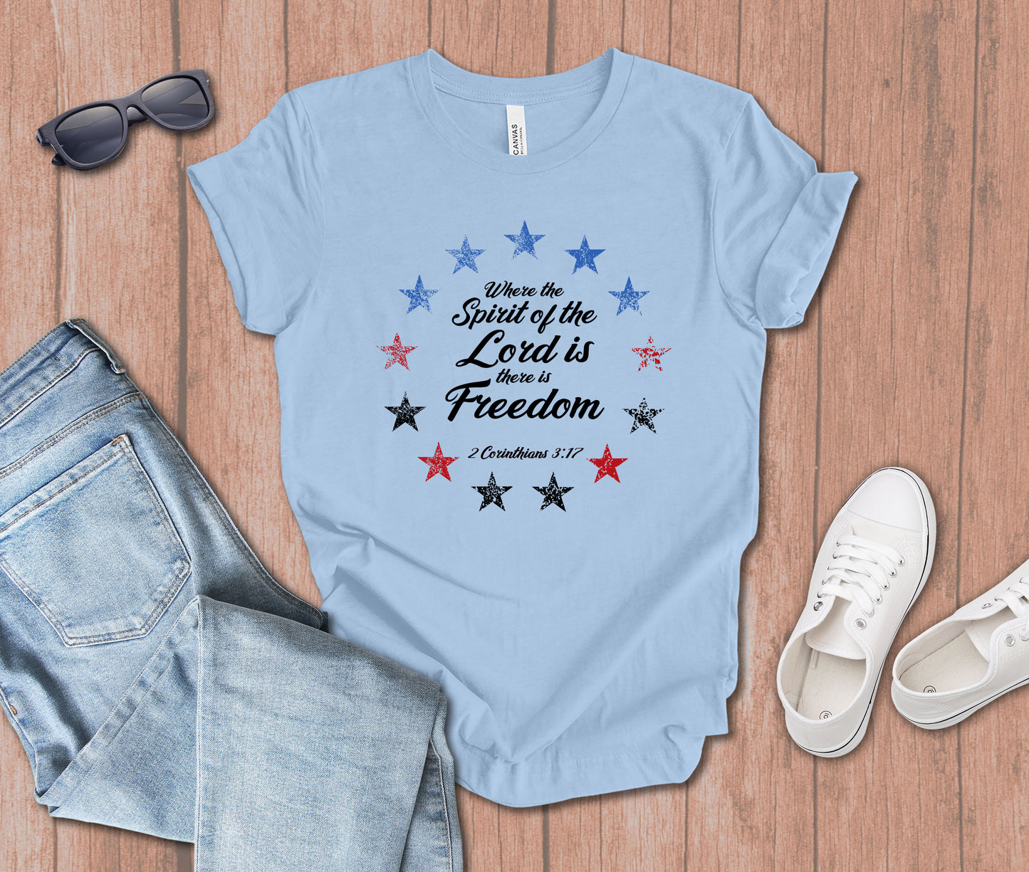 Where the Spirit of the Lord is There is Freedom Stars T-shirt