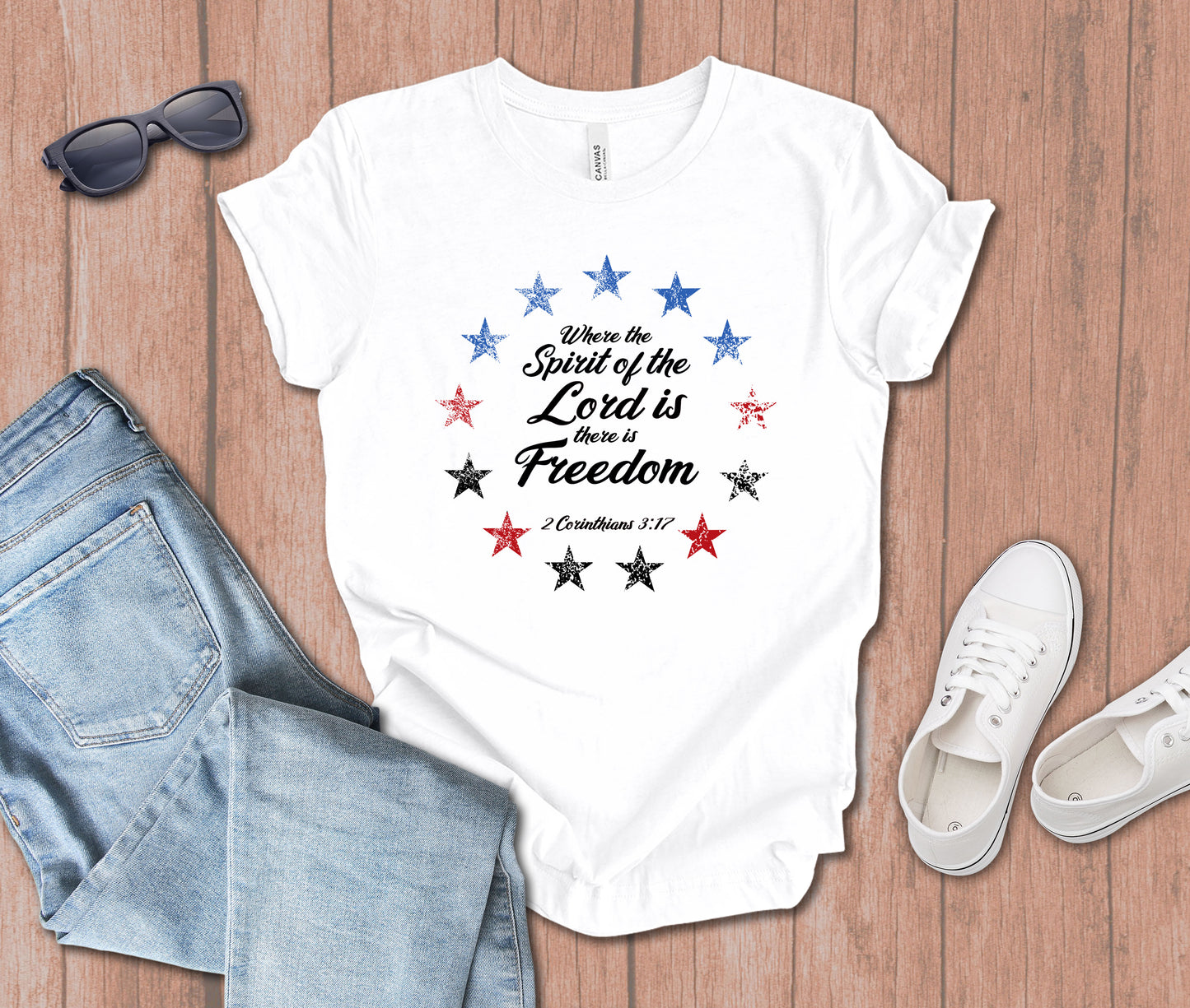 Where the Spirit of the Lord is There is Freedom Stars T-shirt