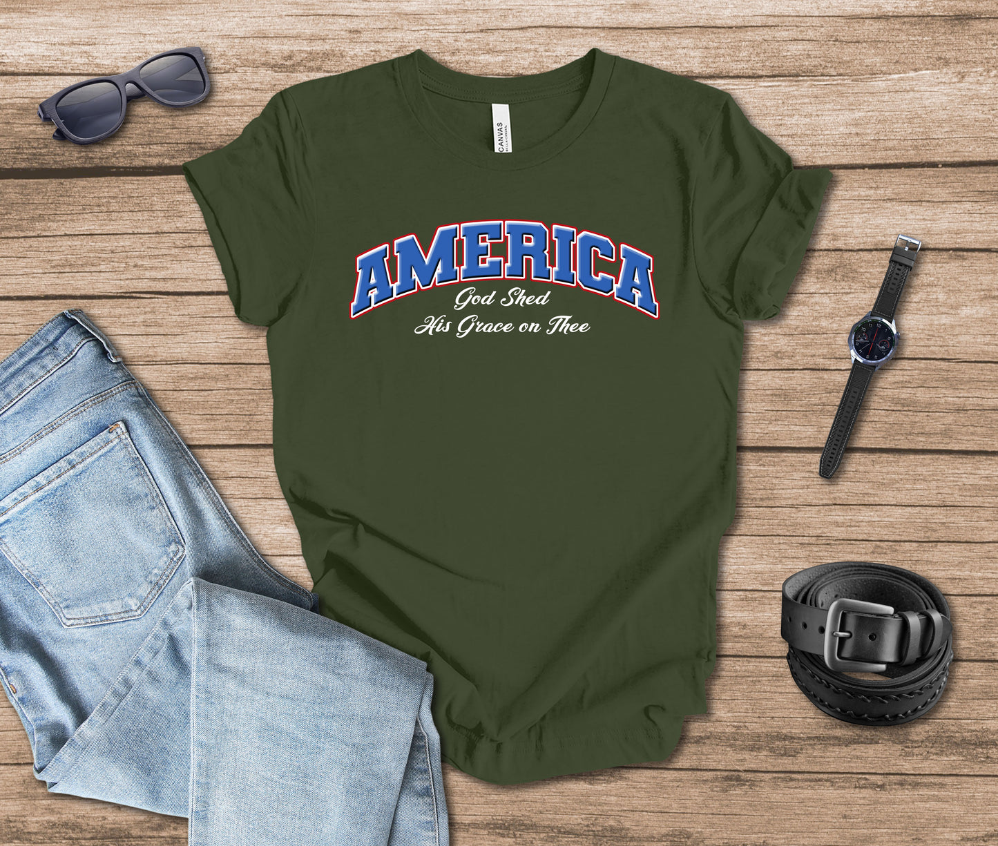 America - God Shed His Grace on Thee Arc T-shirt