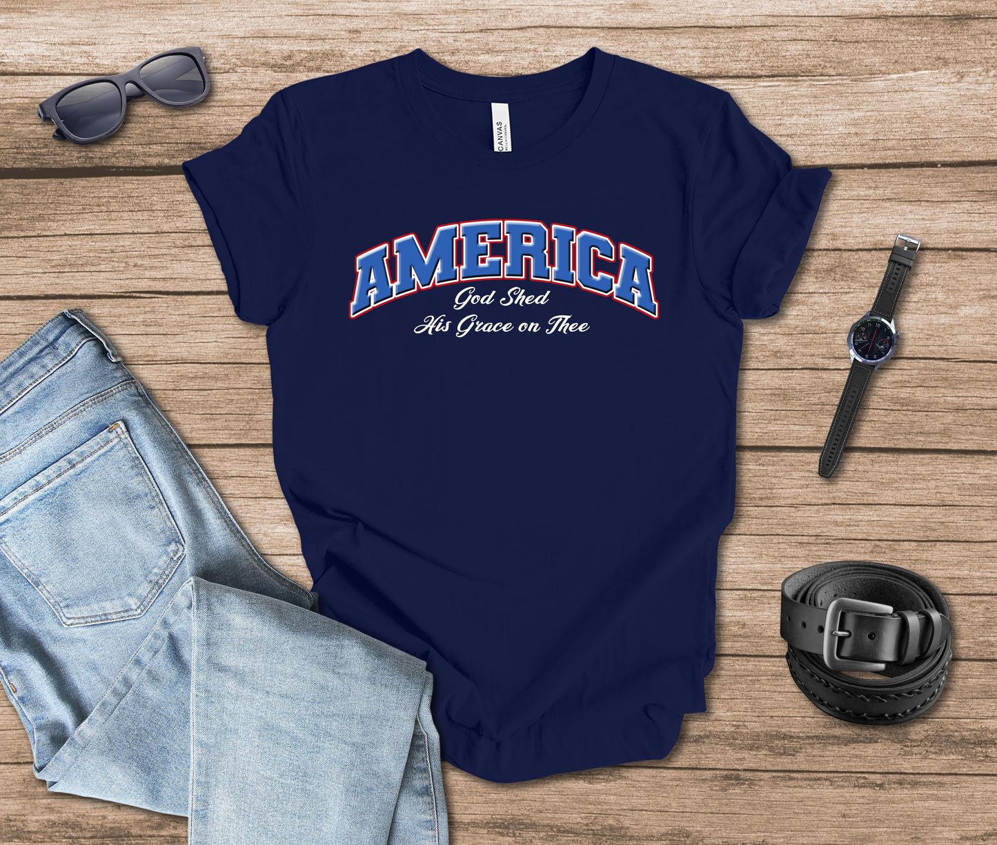 America - God Shed His Grace on Thee Arc T-shirt