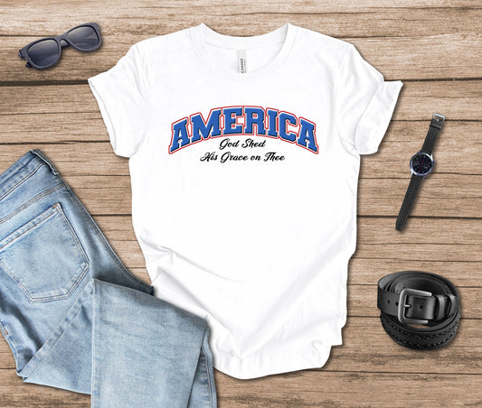 America - God Shed His Grace on Thee Arc T-shirt