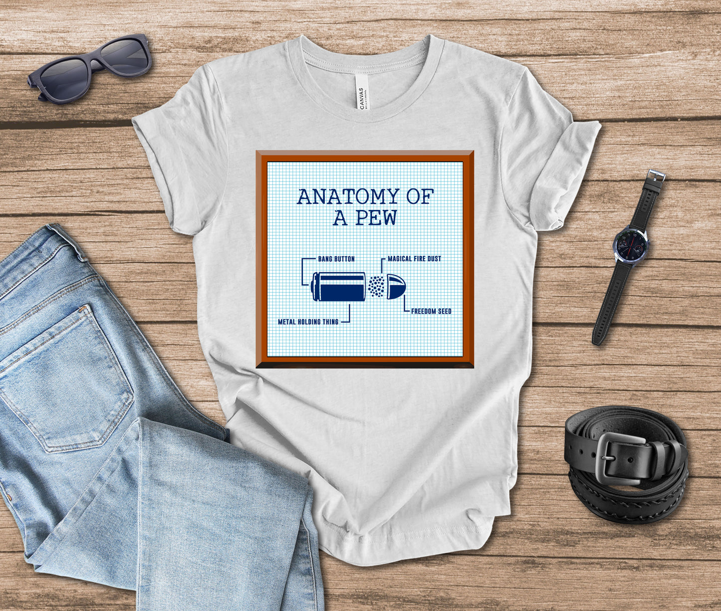 Anatomy of a Pew T-shirt