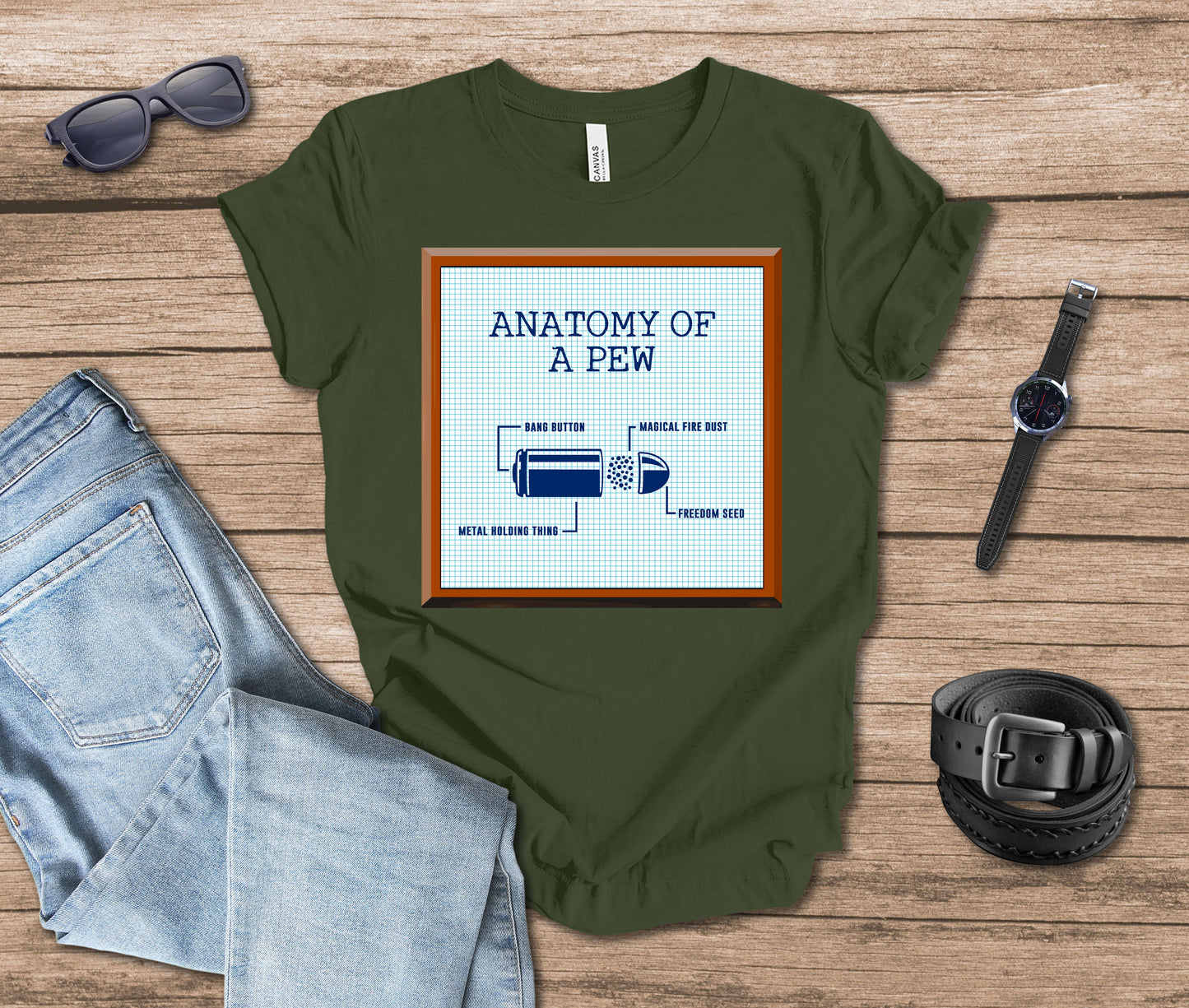 Anatomy of a Pew T-shirt