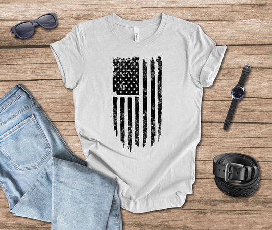 Distressed Flag Vertical T-shirt