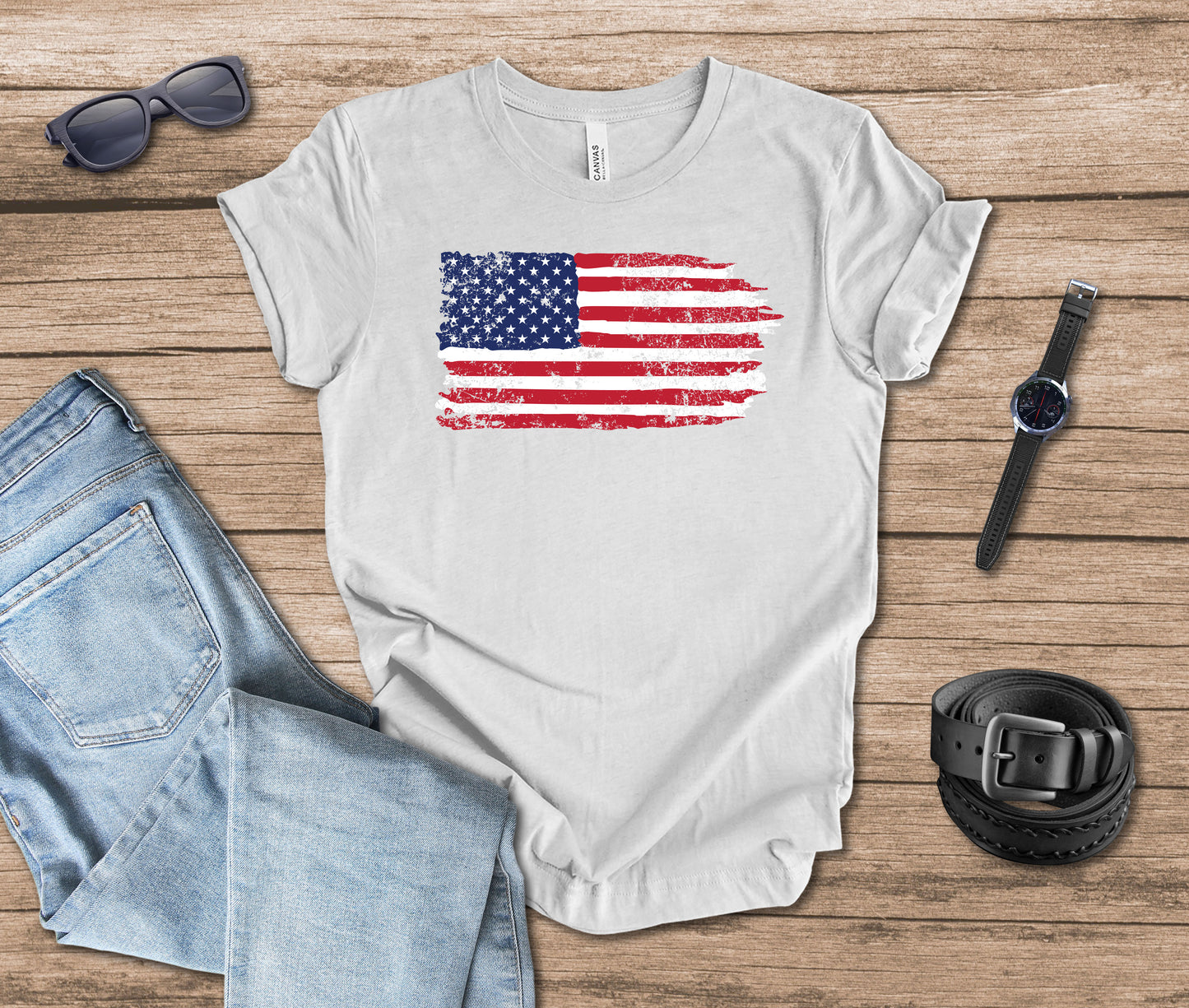 Distressed Flag Color T-shirt