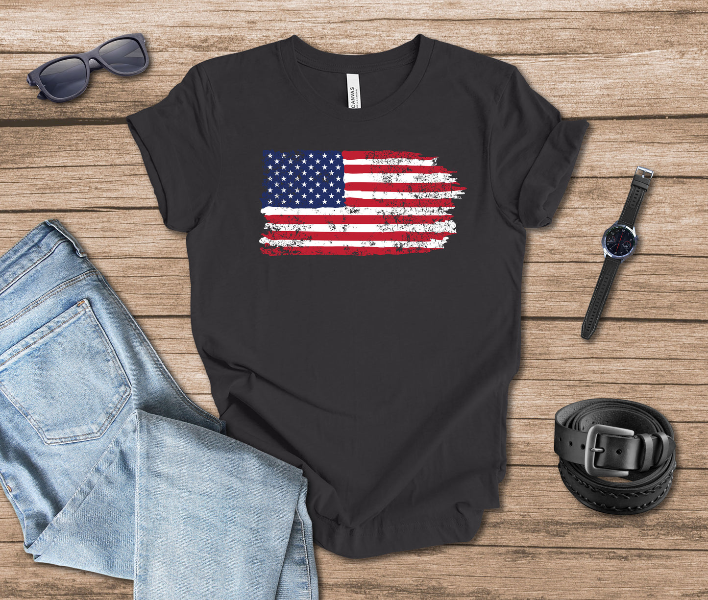 Distressed Flag Color T-shirt