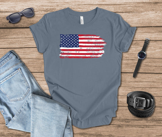 Distressed Flag Color T-shirt