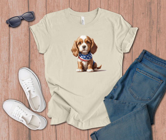 Patriotic Cocker Spaniel Dog T-Shirt