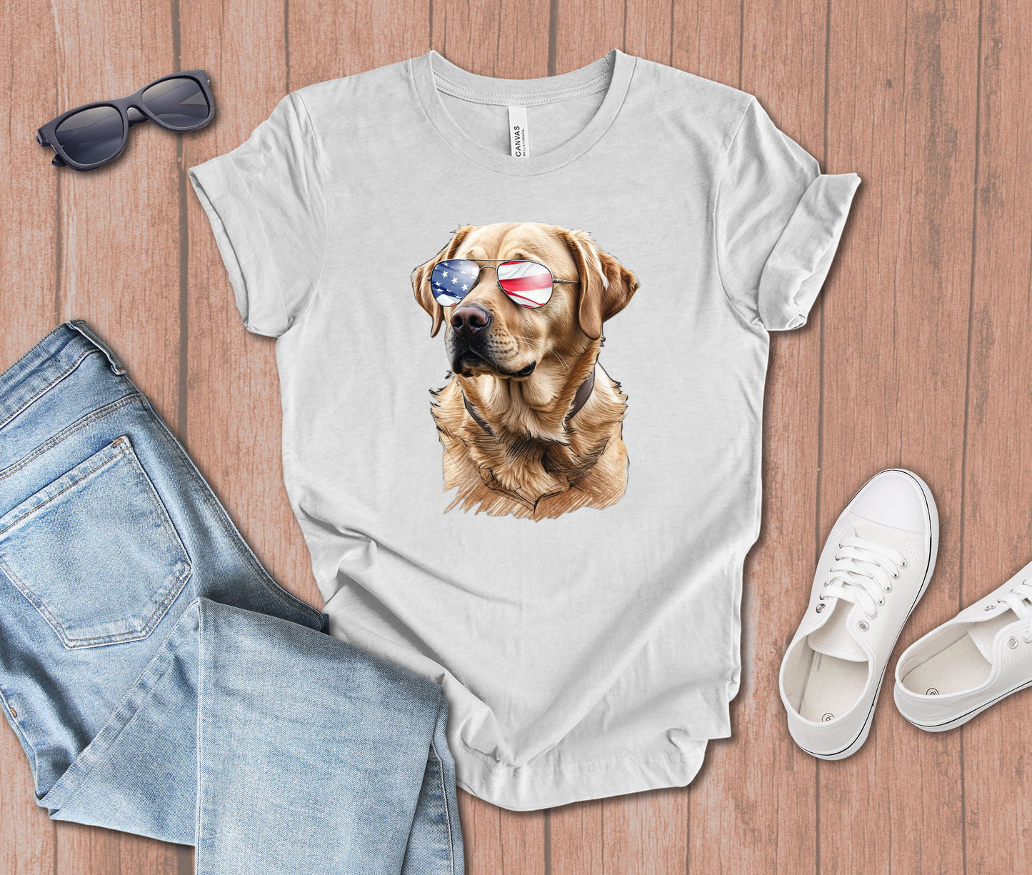 Golden Labrador in Sunglasses T-shirt