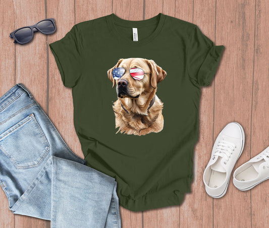 Golden Labrador in Sunglasses T-shirt