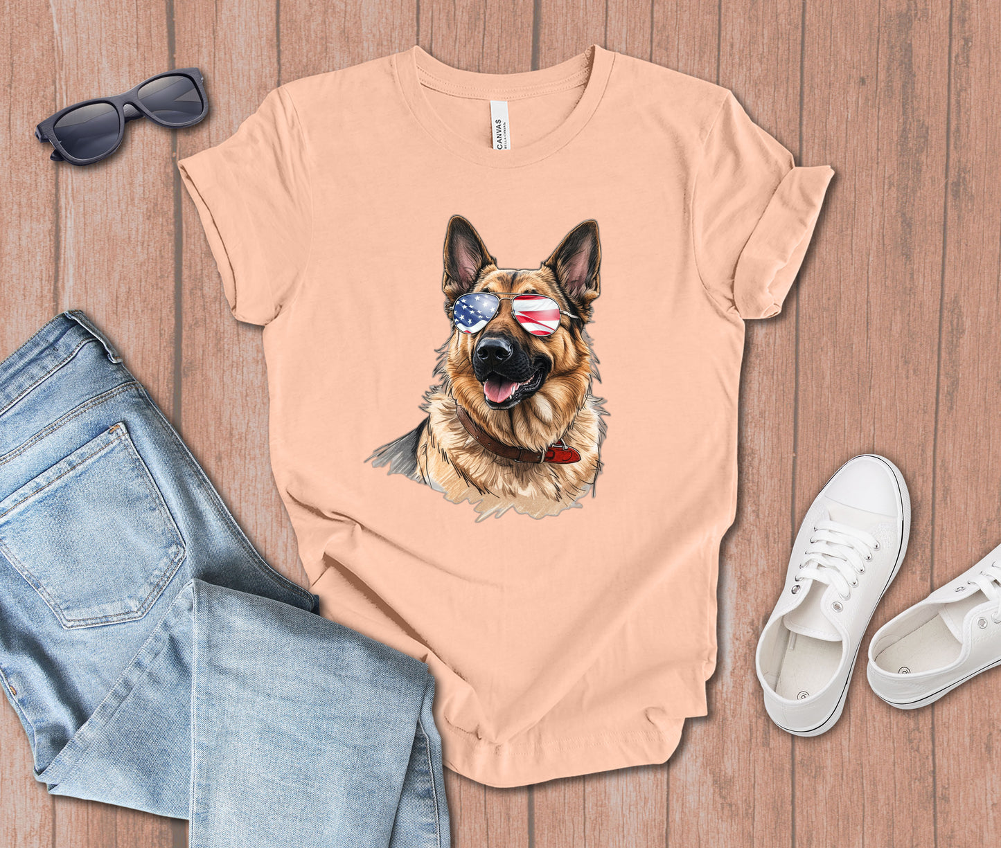 German Shepherd in Sunglasses T-shirt