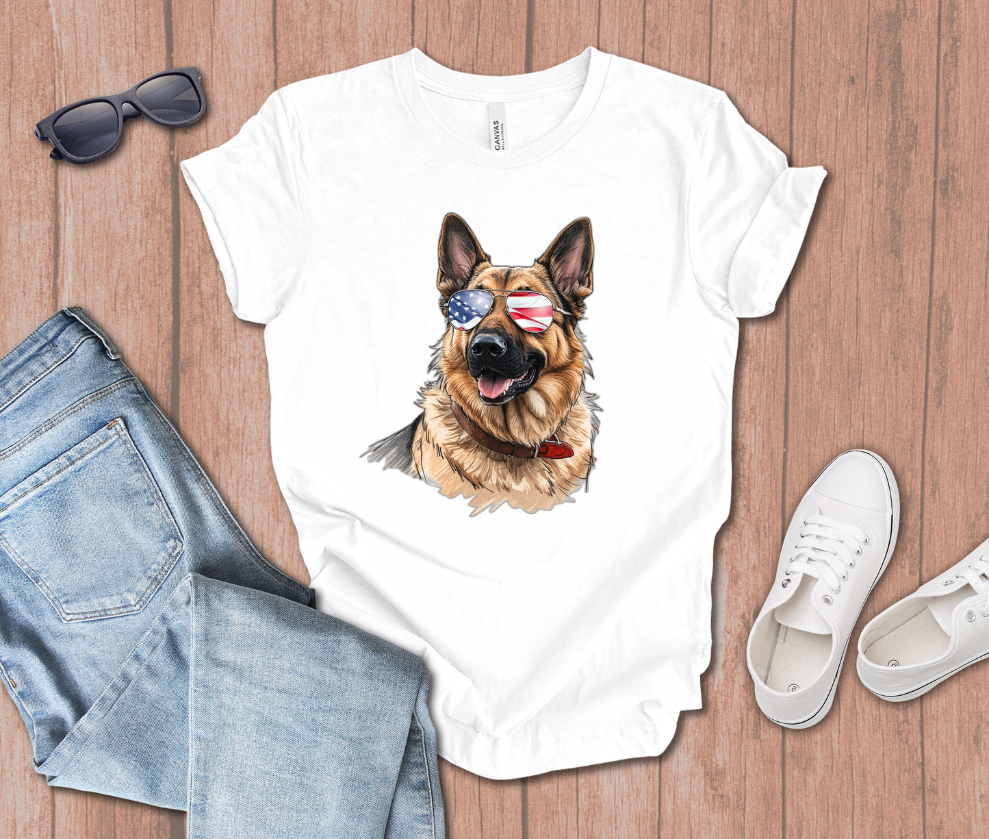 German Shepherd in Sunglasses T-shirt