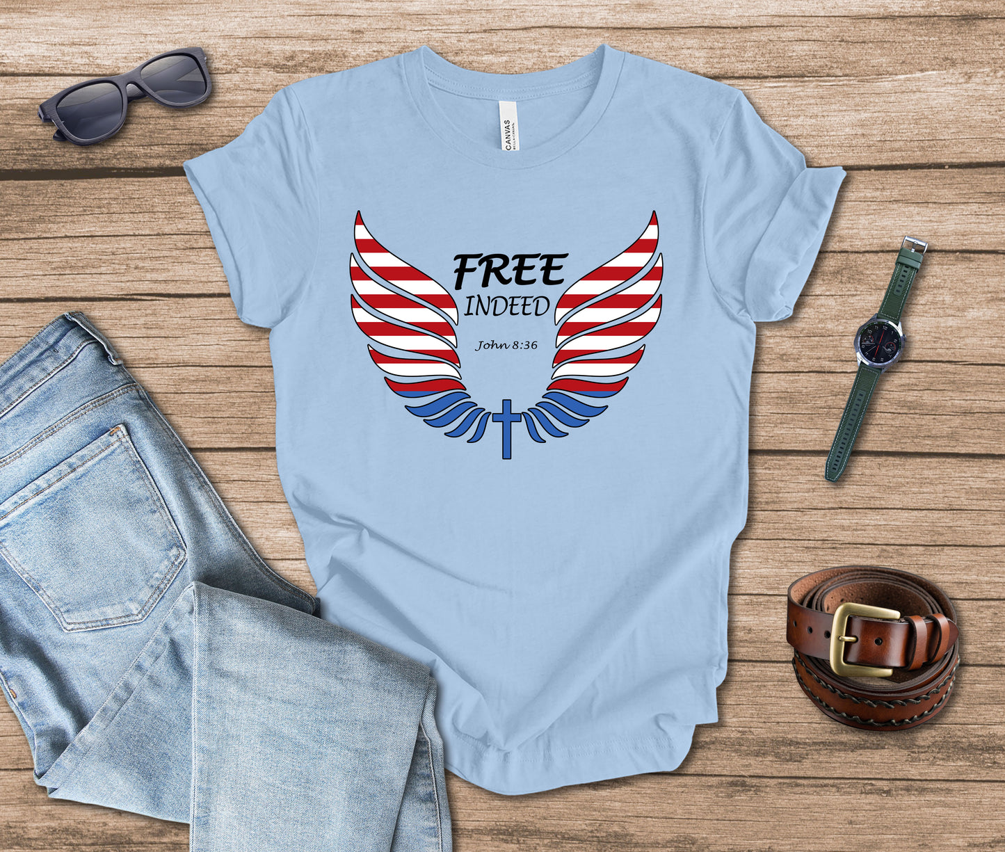 Free Indeed Patriotic Wings T-Shirt