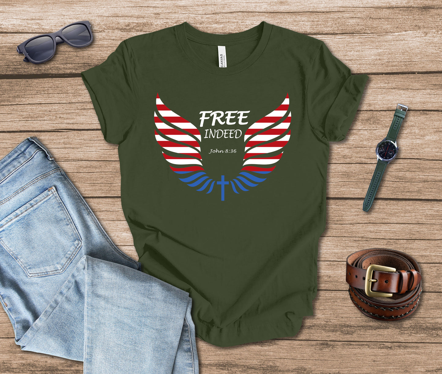 Free Indeed Patriotic Wings T-Shirt