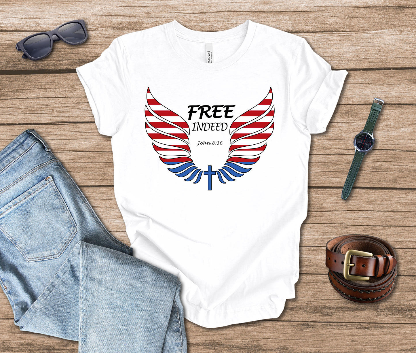 Free Indeed Patriotic Wings T-Shirt