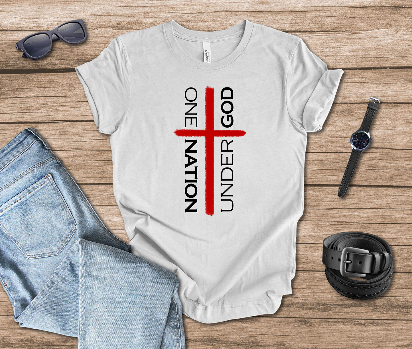 One Nation Under God Cross T-shirt