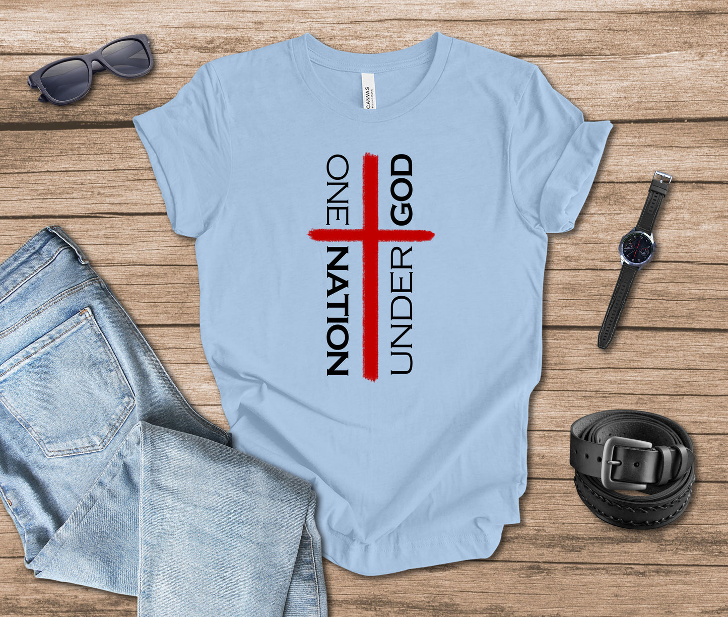 One Nation Under God Cross T-shirt