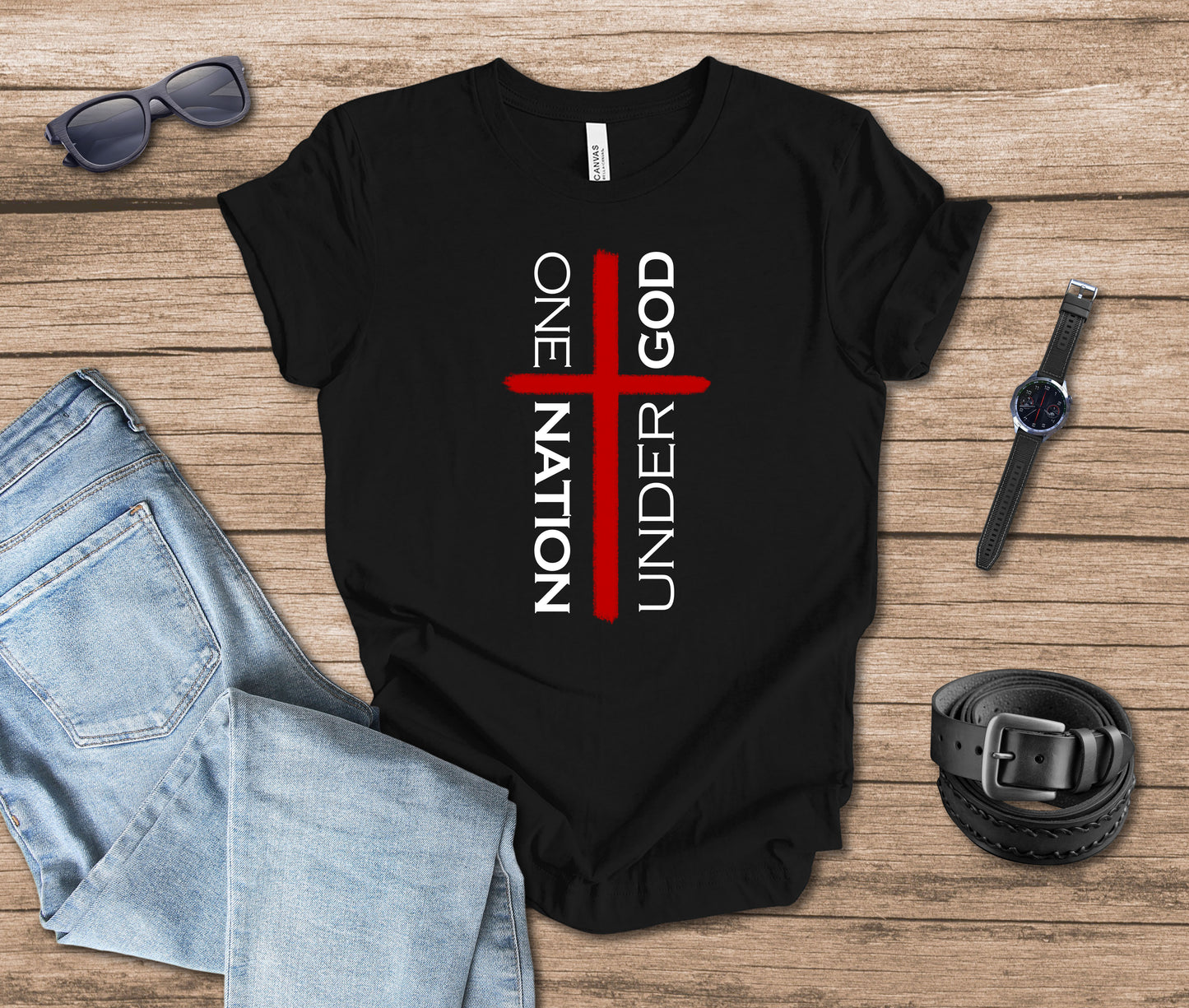 One Nation Under God Cross T-shirt