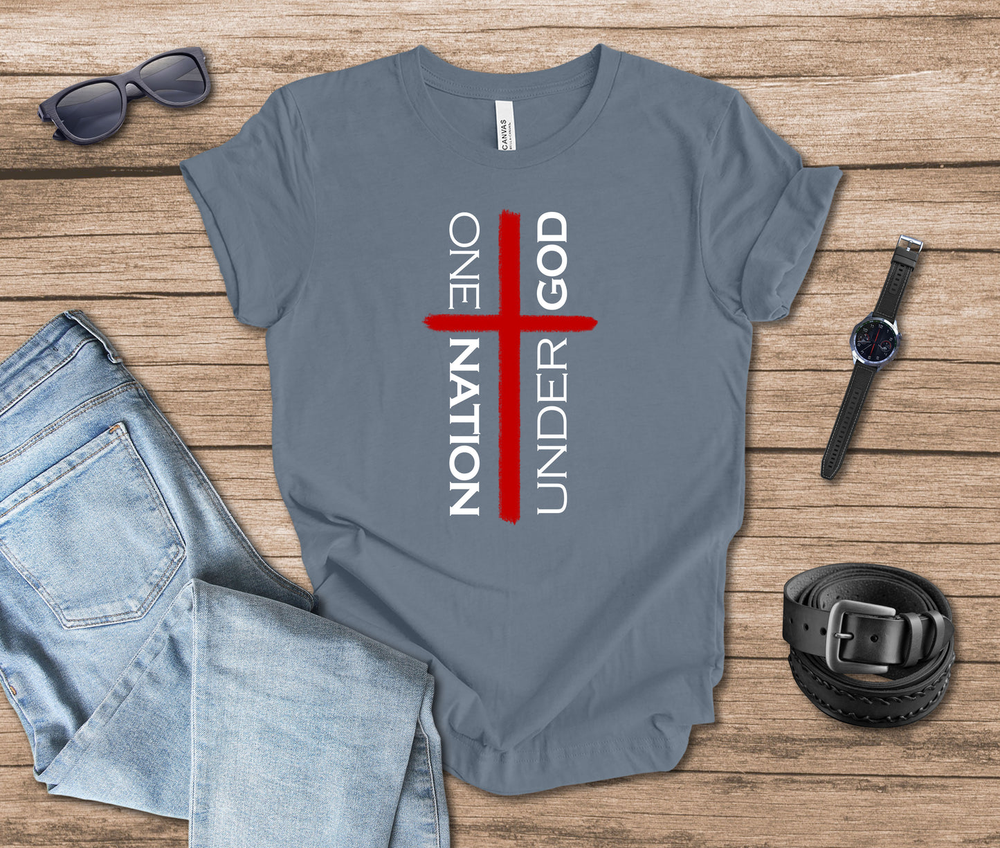 One Nation Under God Cross T-shirt