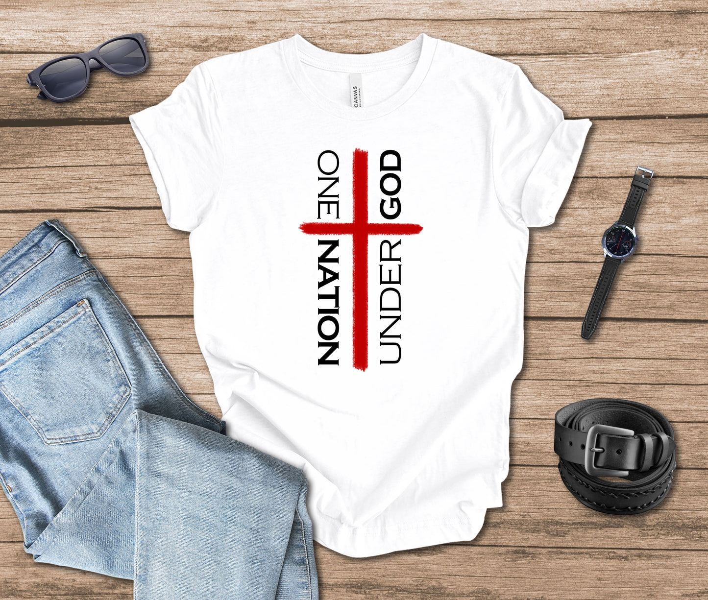 One Nation Under God Cross T-shirt